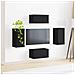 Set mobile TV 4 pcs Nero Legno multistrato - Foto miniatura 4