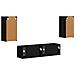 Set mobile TV 4 pcs Nero Legno multistrato - Foto miniatura 8