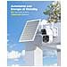 Telecamera Solare Esterno Con Sim Doppio Obiettivo, 15600mah Batteria 8w Pannello Solare Telecamere Senza Fili Dual-pir Rilevamento Umano Visione Notturna Pc /cloud /ip66-no Wifi - Foto miniatura 4
