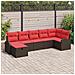 Set di divani con cuscino Marrone e Rosso polyrattan - Foto miniatura 2