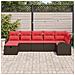 Set di divani con cuscino Marrone e Rosso polyrattan - Foto miniatura 3