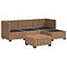 5 pz Set Lounge in Rattan con Cuscini GENDT Rattan naturale - Foto miniatura 4
