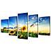 5 Pz Set Stampa Su Tela Da Muro Girasole 200 X 100 Cm - Foto miniatura 1