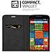 Custodia Compatibile Con Motorola Moto X2 In Nero Di Notte - Coperchio Protettiva Con Chiusura Magnetica, Funzione Stand E Tasca Per Le Carte - Foto miniatura 5