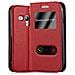 Custodia Compatibile Con Samsung Galaxy S3 Mini In Rosso Zafferano - Coperchio Protettivo Con Chiusura Magnetica, Funzione Stand E 2 Finestre Di Visualizzazione - Foto miniatura 1