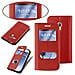 Custodia Compatibile Con Samsung Galaxy S3 Mini In Rosso Zafferano - Coperchio Protettivo Con Chiusura Magnetica, Funzione Stand E 2 Finestre Di Visualizzazione - Foto miniatura 2