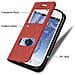 Custodia Compatibile Con Samsung Galaxy S3 Mini In Rosso Zafferano - Coperchio Protettivo Con Chiusura Magnetica, Funzione Stand E 2 Finestre Di Visualizzazione - Foto miniatura 6