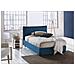 Letto Piazza E Mezza Agata, Letto Contenitore Con Rivestimento In Tessuto, 100% Made In Italy, Apertura Frontale, Con Materasso Cm 120x200 Incluso, Blu - Foto miniatura 1