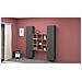 Credenza Fausto, Set Da Soggiorno A 2 Ante E Ripiani, Buffet Da Soggiorno, Madia Da Cucina, 100% Made In Italy, Cm 170x30h180, Antracite E Acero - Foto miniatura 1