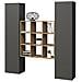 Credenza Fausto, Set Da Soggiorno A 2 Ante E Ripiani, Buffet Da Soggiorno, Madia Da Cucina, 100% Made In Italy, Cm 170x30h180, Antracite E Acero - Foto miniatura 4
