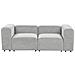 Divano Modulare 2 Posti Falsterbo Velluto A Coste Grigio - Foto miniatura 2