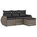 Set Divani Da Giardino 4 Pz Con Cuscini In Polyrattan Grigio - Foto miniatura 1