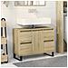 Mobile Da Bagno Rovere Sonoma 80x33x60 Cm In Legno Multistrato - Foto miniatura 4