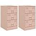 Comodini 2 Pz Rosa 34,5x39x62 Cm In Acciaio - Foto miniatura 2