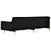 Divano Letto a 2 Posti con 2 Cuscini Nero in Tessuto - Foto miniatura 7