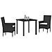 Set da Pranzo per Giardino con cuscino 3 pcs Nero Poly Rattan - Foto miniatura 3