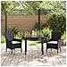 Set da Pranzo per Giardino con cuscino 3 pcs Nero Poly Rattan - Foto miniatura 4