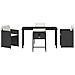 Set da Pranzo per Giardino 5 pcs Nero polyrattan - Foto miniatura 7