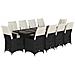 Set da Bistrò da Giardino 11 pz con Cuscini Nero in Polyrattan - Foto miniatura 1