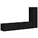 Set mobile TV Montaggio a parete 3 pcs Nero Legno multistrato - Foto miniatura 1