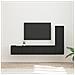 Set mobile TV Montaggio a parete 3 pcs Nero Legno multistrato - Foto miniatura 2