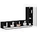 Set mobile TV Montaggio a parete 3 pcs Nero Legno multistrato - Foto miniatura 3