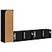 Set mobile TV Montaggio a parete 3 pcs Nero Legno multistrato - Foto miniatura 8