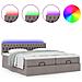 Struttura Letto Pouf con Materassi Tortora 160x200cm in Tessuto - Foto miniatura 5