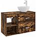 Set di mobili per il bagno 2 pcs Rovere Fumo - Foto miniatura 1