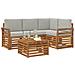 Set di divani da esterno 5 pcs Grigio Naturale e Chiaro - Foto miniatura 3