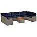 Set Divano da Giardino 11 pz Grigio polyrattan - Foto miniatura 1