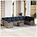 Set Divano da Giardino 11 pz Grigio polyrattan - Foto miniatura 4