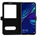 Custodia Huawei P Smart 2019 Sportellino 2x Finestre Cover Silicone - Nero - Foto miniatura 5