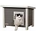Cuccia Per Gatti Eco Eli 57x45x43cm Grigio E Bianco - Foto miniatura 2