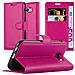 Custodia Compatibile Con Samsung Galaxy A3 2017 In Rosa Vivo - Coperchio Protettiva Con Chiusura Magnetica, Funzione Stand E Tasca Per Le Carte - Foto miniatura 1