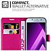 Custodia Compatibile Con Samsung Galaxy A3 2017 In Rosa Vivo - Coperchio Protettiva Con Chiusura Magnetica, Funzione Stand E Tasca Per Le Carte - Foto miniatura 4