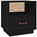 Comodino Nero 40x34x45 Cm In Legno Massello Di Pino - Foto miniatura 1