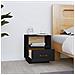 Comodino Nero 40x34x45 Cm In Legno Massello Di Pino - Foto miniatura 2