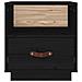 Comodino Nero 40x34x45 Cm In Legno Massello Di Pino - Foto miniatura 5