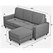Divano Sakar 3 Posti (tre Sedute Da 60cm) + Pouf Misure Esterne L. 208 P. 155 Colore Grigio - Foto miniatura 3