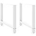 Gambe Per Tavolino Bianco 2 Pz 90x(72-73) Cm Acciaio - Foto miniatura 1