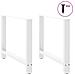Gambe Per Tavolino Bianco 2 Pz 90x(72-73) Cm Acciaio - Foto miniatura 3