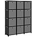 Mensola Con 12 Scatole A Cubo Nera 103x30x141 Cm In Tessuto - Foto miniatura 2