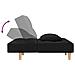 Divano Letto a 2 Posti con 2 Cuscini Nero in Tessuto - Foto miniatura 7