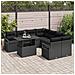 Set di divani da giardino  9 pezzi con cuscini in poly rattan nero, Divano da giardino 2 posti  con stoccaggio e cuscini in poly rattan nero - Foto miniatura 3