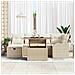 Set Divano da Giardino 7 Pezzi con Cuscini Beige Polirattan, Divano da Giardino 2 Posti con Cuscini Beige Polirattan - Foto miniatura 3