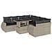 Set Divano da Giardino 9pz con Cuscini Grigio Chiaro Polyrattan - Foto miniatura 1