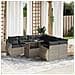 Set Divano da Giardino 9pz con Cuscini Grigio Chiaro Polyrattan - Foto miniatura 2