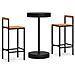 Set Bar Giardino 3 pz Nero Polyrattan e Legno Massello Acacia - Foto miniatura 1