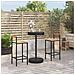 Set Bar Giardino 3 pz Nero Polyrattan e Legno Massello Acacia - Foto miniatura 2